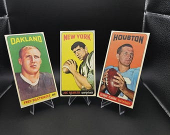 1965 Topps Namath- Blanda - Biletnikoff Tall Card Reprint Lot