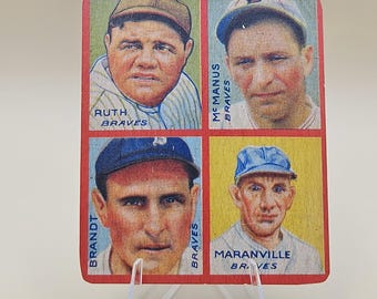 1935 Goudey 4 in 1  Babe Ruth, McManus, Brandt, Maranville Antiqued Reproduction