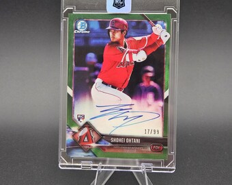 Shohei Ohtani #BCRA-SO Emerald Refractor Auto 17/99 Bowman Chrome  Reprint