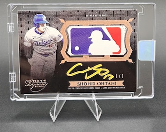 Shohei Ohtani 1/1 2024 Topps Dynasty Black 50/50 Autographed Logoman Relic card Reprint