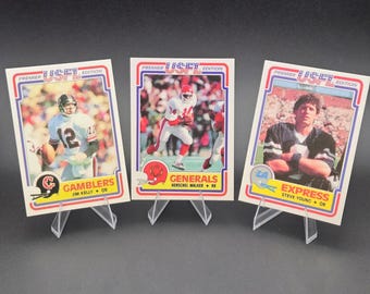 Herschel Walker #74 Steve Young #52 Jim Kelly #36 1984 Topps USFL Rookie Reprint Lot