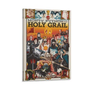Filmaffisch Monty Python och den heliga graalen Väggkonst Bild Målning Poster Canvastavla Konstverk Sovrum Vardagsrum Dekor