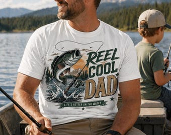 Reel Dad Fishing Shirt, Vintage Bass Graphic Tee, Father's Day Gift
