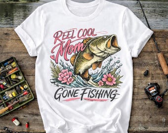 Reel Mom Fishing PNG, Bass Mom Graphic, Mother's Day Design (Digital Download)