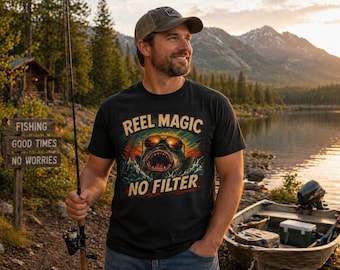 Reel Magic No Filter T-Shirt | Vintage Fishing Shark Tee