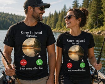 Fishing T-Shirt | Sorry I Missed Your Call Sunset Graphic Tee