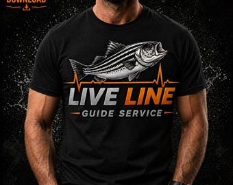 Live Line Striped Bass Fishing Design, Angler Graphic (Digital Download)