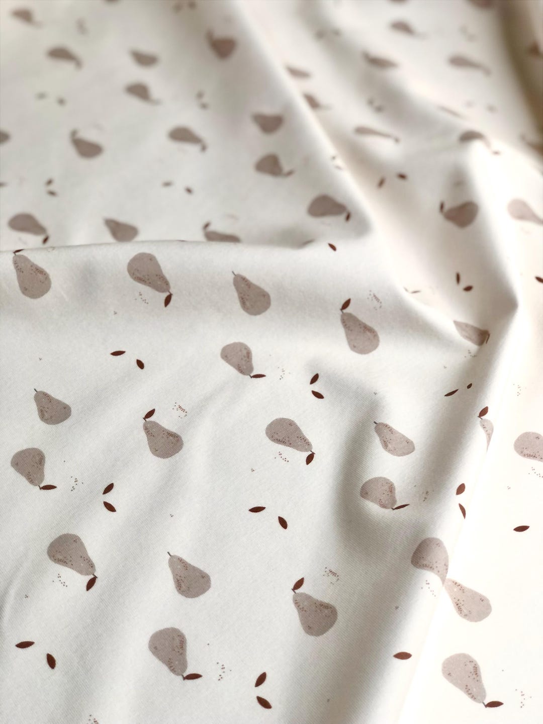 Pear Material Small Pears Print Jersey Fabric by Half a Meter | Soft Stretch Cotton ...