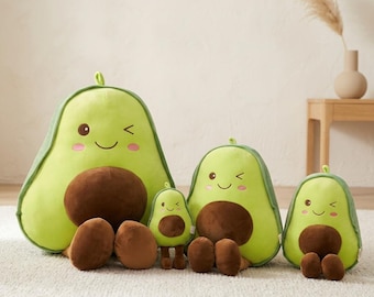 Almohada de aguacate de peluche suave – Muñeco de peluche de fruta kawaii para niños, cojín suave y tierno