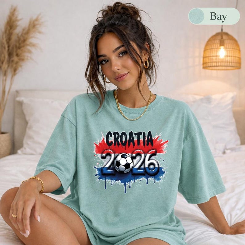 Croatia 2026 Soccer Fan T-Shirt: World Cup Football Tee, Croatian Flag Design image 3