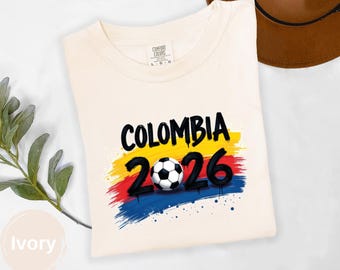 Colombia 2026 Soccer Fan T-Shirt: Colombian Flag Football Tee