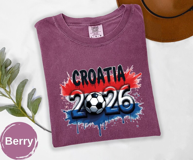 Croatia 2026 Soccer Fan T-Shirt: World Cup Football Tee, Croatian Flag Design image 6