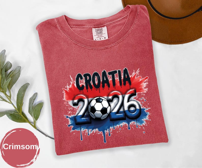 Croatia 2026 Soccer Fan T-Shirt: World Cup Football Tee, Croatian Flag Design image 7