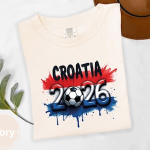 Croatia 2026 Soccer Fan T-Shirt: World Cup Football Tee, Croatian Flag Design image 1