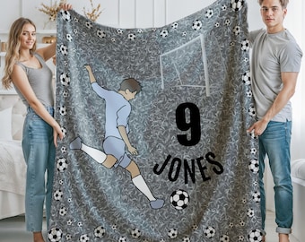 Personalized Soccer Team Blanket, Custom Player Name Number Gift, Soccer Coach Senior Night Team Throw