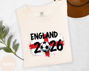 England 2026 Soccer Shirt, English Flag Football Tee, World Cup Fan Apparel