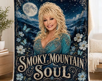 Dolly Parton Blanket Smoky Mountain Soul Country Music Gift Tennessee Blanket Vintage Western Throw Nashville Gift for Her