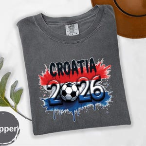 Croatia 2026 Soccer Fan T-Shirt: World Cup Football Tee, Croatian Flag Design image 10