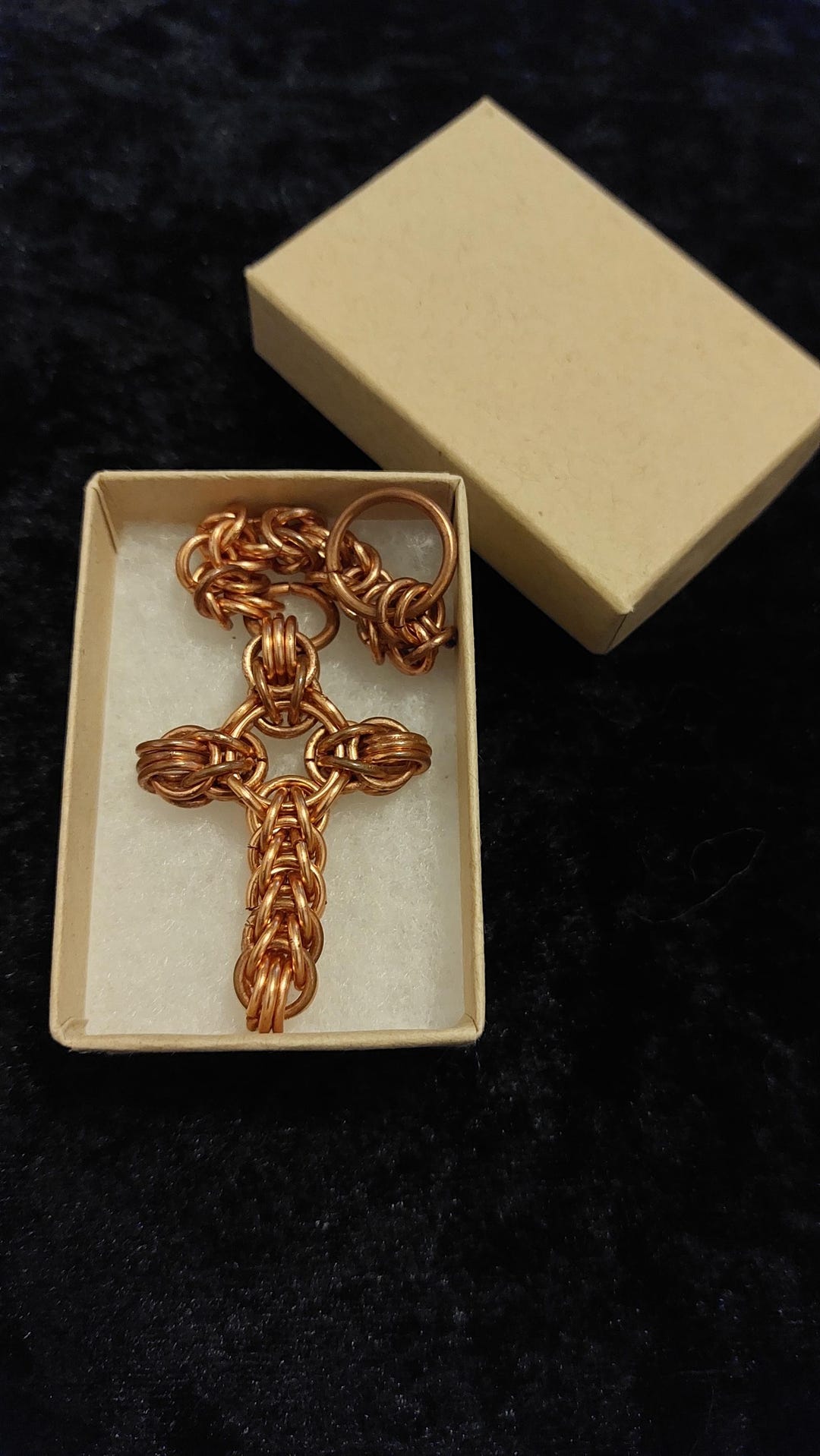 Copper Chainmail Cross Key-ring - Etsy UK
