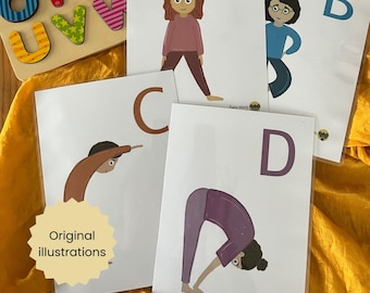 Cartes de yoga alphabet