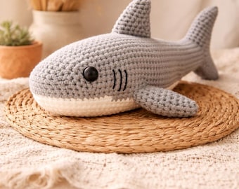 Shark Crochet Pattern, Amigurumi Plush PDF, Beginner Friendly Ocean Toy DIY, Soft Stuffed Animal Crochet Pattern Gift