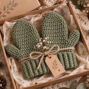 Cozy Textured Winter Crochet Mitten Pattern Beginner Easy Crochet Mittens Ribbed Cuff Gloves Handmade Cold Weather Gift