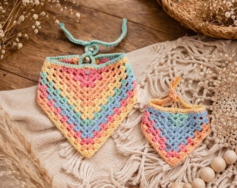 Crochet Kerchief Pattern, Aesthetic Headscarf Crochet PDF, Granny Bandana Pattern DIY, Summer Crochet Hair Scarf, Beginner Friendly