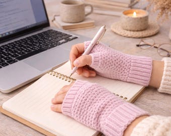 Crochet Fingerless Gloves Pattern, Aesthetic Hand Warmers PDF, Typing Gloves Crochet Pattern, Lightweight Mittens DIY, Everyday Wear