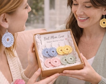 Crochet Flower Earrings Pattern, Doily Lace Earrings PDF, Beginner Crochet Jewelry DIY, Aesthetic Handmade Gift, Mother’s Day Idea