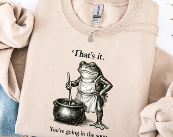 Funny Frog Shirt  Sweatshirt, Dark Humor Frog Shirt, Vintage Frog Graphic, Meme Gift, Weird Weirdcore Meme Trending, Sarcastic Frog Hoodie