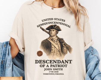 Personalized Descendant of a Patriot Shirt, USA 250th Anniversary Tee, 1776 2026 Patriotic Ancestor Shirt, Custom Name Year State Gift