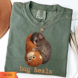 Comfort Colors Punch Monkey Shirt, Embroidery Look Monkey Tshirt, Animal Lover Gift, Viral Monkey Meme Tee, Monkey Punch Graphic Sweatshirt