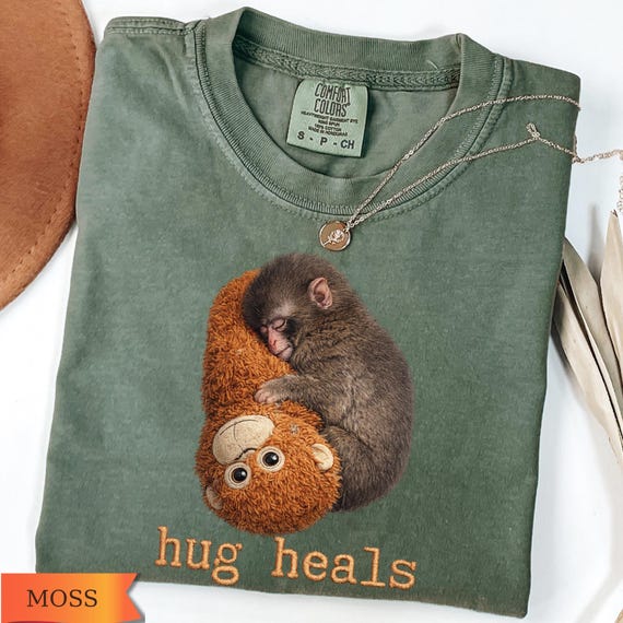 Comfort Colors Punch Monkey Shirt, Embroidery Look Monkey Tshirt, Animal Lover Gift, Viral Monkey Meme Tee, Monkey Punch Graphic Sweatshirt