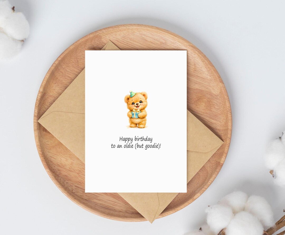 Teddy Bear Birthday Card | Printable DIY Greeting Digital Download ...