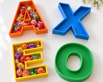 Personalised 3D Printed Letter Tray – Fillable Initials, Names, Gifts