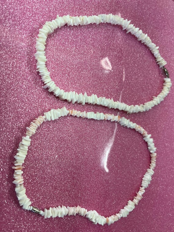 Vintage two shell chip necklaces - image 8
