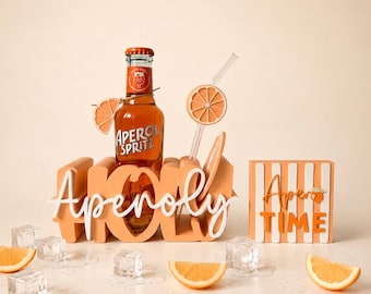 Holy Aperoly - Spritz Geschenk Set mit Untersetzer und Glasstrohhalm - optional mit dazu passenden Flaschenöffner "Apero Time"