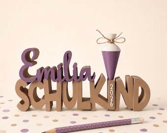 Personalisierter Schulkind Aufsteller mit Name und Schultüte | Schulkind 2026 | Einschulung Deko 2026 | Geschenk zum Schulanfang