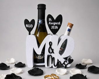 Personalisiertes Hochzeitsgeschenk mit Geldgeschenk | Mr & Mrs Prosecco Halter | Geschenk für Brautpaar | Hochzeit Geschenk modern