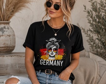 Germany Women's T-Shirt | Germany Shirt with German Flag | Germany Fan Shirt