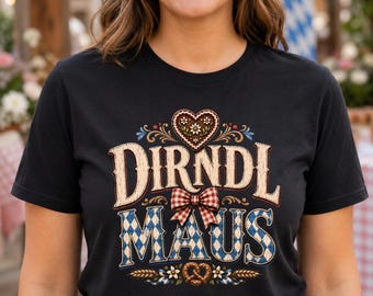 Oktoberfest shirt for women, Dirndl Mouse T-shirt, Wiesn outfit, Bavarian traditional shirt for the folk festival