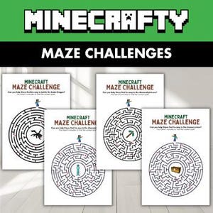 Labyrintaktiviteter för Minecraft-spelare | Ingen förberedelse, finmotorik, utskrivbar | Aktivitet för att slutföra tidigt för hemmet och hemundervisning