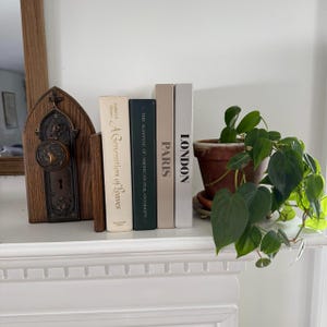 Vintage Gothic Door Knob Bookend, Tudor Revival Architectural Library Decor