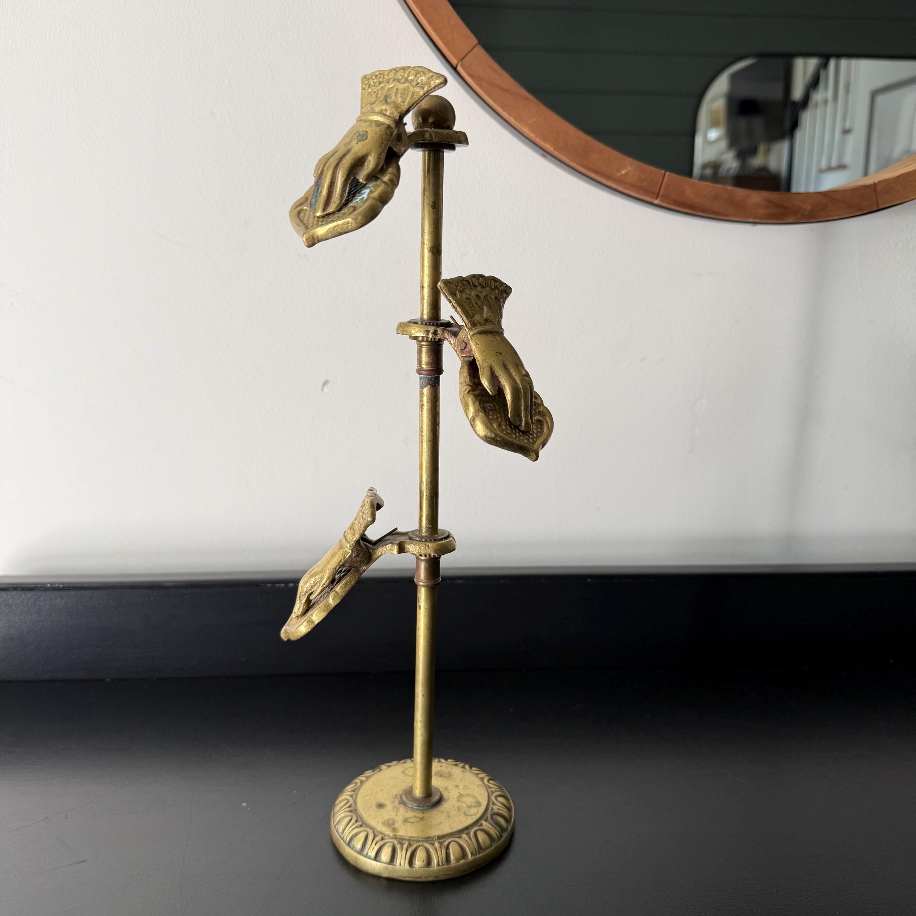 Victorian Brass Hand Clip Stand - Etsy