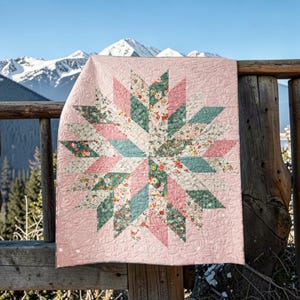 Patrón de colcha de estrellas florales: diseño invernal moderno (patrón en PDF)