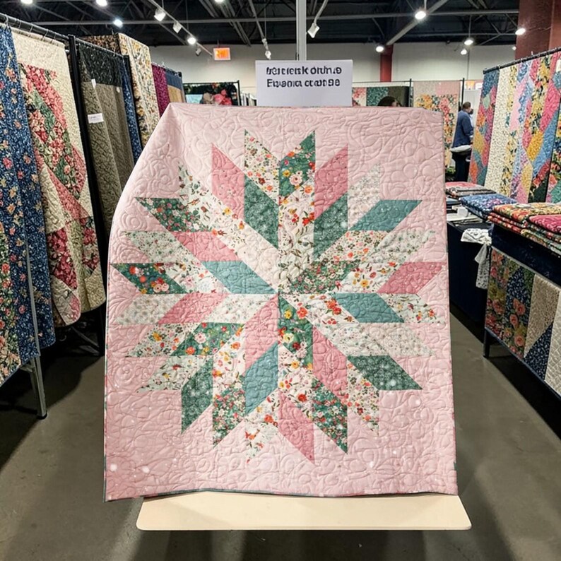 Floral Star Quilt Pattern – Modern Winter Design (PDF Pattern) - Etsy ...