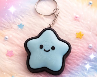 Star Fidget Clicker Keyring / ADHD fidget clicker keyring - anxiety relief toy / stress relief keyring for adults and kids