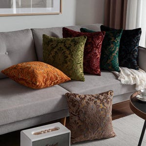 Luxus Samt Damast Kissenbezug, Art Deco Jacquard Dekokissen