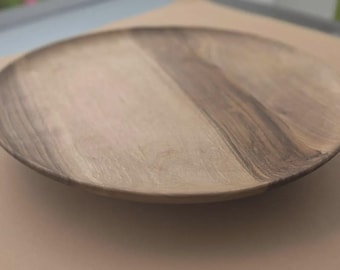 Drehbares Servierbrett Holz 33 cm – Rundes Drehbrett aus Walnuss – Lazy Susan, Servierteller, Holzplatte Küche