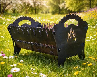 Klappbarer Mangal Grill „Abdullah“ für 8 Spieße – 2 mm Stahl – mit Etui